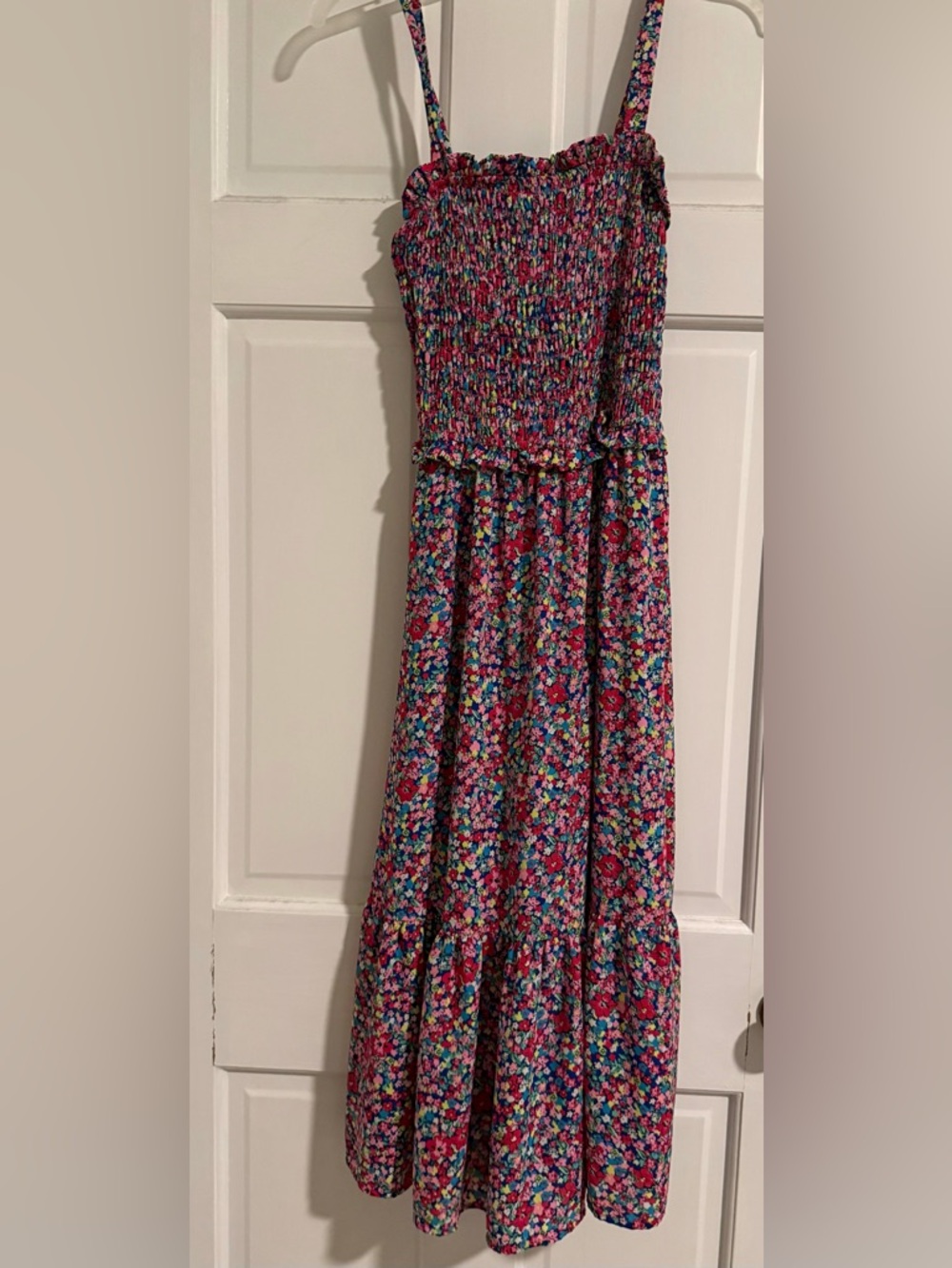 Sienna Sky Pink Floral Smocked Midi Dress